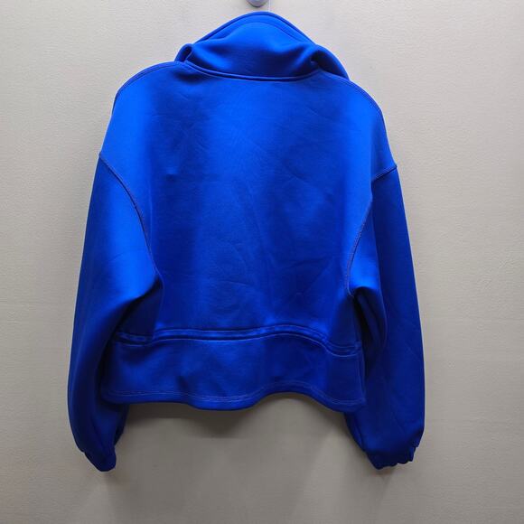 Zara Women's Long Sleeve Full-Zip Jacket Drawstring Pockets Blue Size Medium - Picture 2 of 4